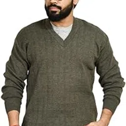 MANRA Mens V- Neck Full Sleeve Woolen Winter Self Design Pullover Sweater (Men OSWAL SELF Check Sweater)-picture-33