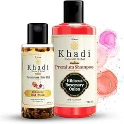 romam KHADI HIbiscus, Onion & Rosemary Premium Shampoo & Hair Oil Combo | Reduces Hair Fall & Dandruff | SLS, Sulfate & Paraben Free-picture-45