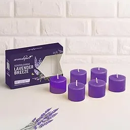 Aromahpure Lavender Scented Set of 6 Votive Candles | 3 x 3.5 cm | Aroma Candles with Long-Lasting Fragrance | Burn Time 7 Hours Each | Relaxing Aromatherapy Candles for Home Décor & Gifting-picture-13