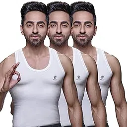 ranjit smart White Vest for Men 100% Cotton Sleeveless Round Neck Vest, Soft Itch-Free Innerwear Baniyan, Regular Fit Undershirt for Boys & Men, Daily Use Comfortable Tank (Pack of 3)-picture-17