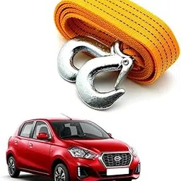 3 Ton Heavy Duty Tow Rope Strap with Steel Hooks (4 Meter, Yellow) – Super Strong Towing Belt for Datsun Go – Durable Recovery Strap for Emergency Vehicle Pulling-picture-14
