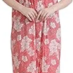 glamoras Bizzy Lizzy Cotton Nighty Gown with Side Pocket for Women | Regular, Printed & Full Length Maxi Night Gown | Night Wear Nighties for Women | Size: M-2XL-picture-59