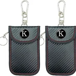 Initial Faraday Bags, 2 Pack Car RFID Signal Blocking Faraday Key Fob Protector Bag, Key Fob Cover Pouch, K-image-2