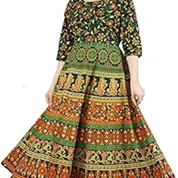 Drashti Textiles Designer Cotton Kurtis Jaipuri Printed Work Free Size Up to XXL-picture-34