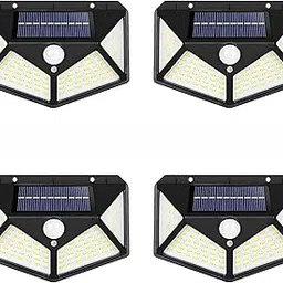 100 LED Solar Motion Sensor Wall Light – Ultra-Bright Outdoor Security Light with 270° Wide Angle, 3 Modes, IP65 Waterproof, Solar Powered for Garden, Patio, Home (Pack of 4)-image-4