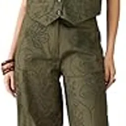 delan Floral Printed Co-ord Set for Women | Two Piece Vest & Trousers for Everyday Wear-picture-21