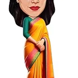 Avataar Studio Personalized Gift for Friends, Brother, BFF, Boyfriend, Father Character Caricature Photo Frame Unique Design Customized Gift for Friends & Family (Lady in Saree - 2) (MULTICOLOR, 10 INCHES) image 1