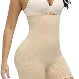 invoque Women's Tummy Tucker Shapewear | Waist Slimming Panty/Shorts | Invisible Belly Control Butt Lift Anti Roll | Maternity Postpartum Fits 32-44 Inch | Black/Skin-picture-51