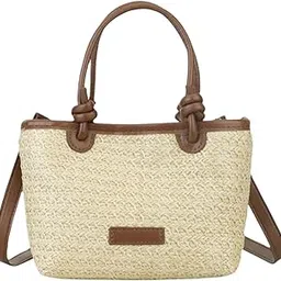 Straw Beach Bag Gift Ladies Woven Purse Tote for Outdoor Pool Music Festival Khaki|Clothing, Shoes & Accessories | Womens Handbags & Bags-image-50