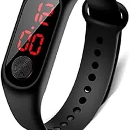 Flysmart M2 Digital Watch Band for Kids - Black: Stylish, Functional, and Secure Polyester Wristband for Children-High-Resolution Display image 1