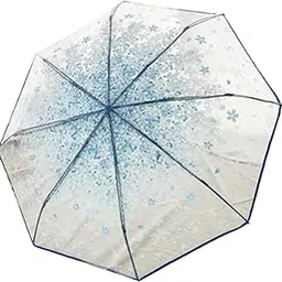 secret desire Transparent Umbrella Blossom Dome Umbrella Clear Bubble Umbrella Blue |3 Fold Umbrella|Widewings|Tablet Umbrella|Anycho|Umberella-picture-13