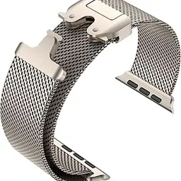 UniqTry Original Milanese Loop (2024) Compatible with Apple Watch Ultra 2 | Ultra Band 49mm 45mm 44mm, 46mm, Stainless Steel Metal Mesh Loop for iWatch Ultra Series 9 8 7 SE 6 5 4 3 2 1 (Black)-picture-13