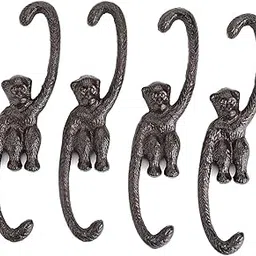OwnMy Set of 4 Heavy Duty Cast Iron S Monkey Hooks - 8 Inch Decorative Metal Plant Hooks Hangers S Shaped Bracket for Garden Hanging Planters Pots Wind Chimes Basket Indoor Outdoor Home Decor Hooks-picture-25