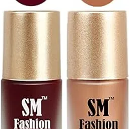 SM FASHION Nail Polishes, Maroon-Metallic Gold Velvet Matte Nail Paint Combo Set of 2 Pcs 7ml each-image-66