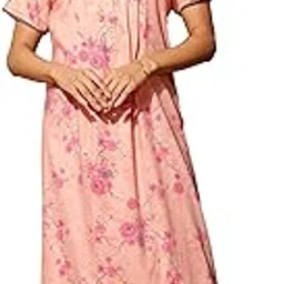Stylish Bamboo Cotton Nighty Maxi for Women | Full Length Trendy Nightgown | Premium Nightdress | Nightwear | All Over Print Nighty with Pocket (4293 PV)-image-24