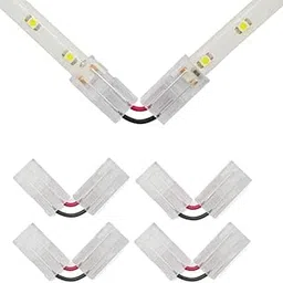 L Shape LED Connectors for Strip Lights, Right Angle Corner LED Strip Connectors, Solderless LED Light Strip Adapter for Single Color Tape Lights (for 2 Pin 10mm Single Color Strip Lights), 5 Pcs-picture-36