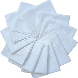 PreimumClassic White Cotton Handkerchiefs, Pack of 6, Pure White-picture-33