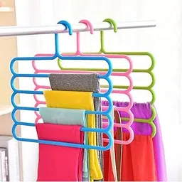 Rollyware® Multipurpose 5 Layer Plastic Hanger for Shirts, Ties, Pants, Jeans, T-Shirt, Sarees, Suits Space Saving Hanger for Wardrobe Cupboard (5)-picture-15