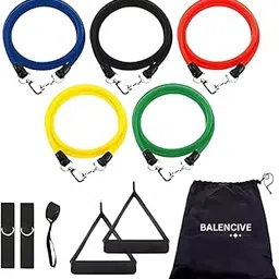 Resistance Tube Bands 10 Pieces Set for Working Out with 1 Storage Bag, Workout Bands with Handles for Men and Women, Home Gym Equipment (Medium, 1, Count)-picture-10