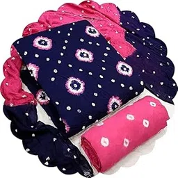 janki fabric Womens Trditional Pure Cotton Rajasthani Bandhani Dress Material Free Size, Bandhej Suit Salwar, Gujrati Design Bandhani-picture-45