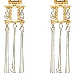 vivazs Artificial Stones Studded And Beaded Contemporary Drop ghungroo Earrings for woman-picture-16