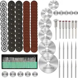 Serplex® 129-Piece HSS & Diamond Coated Cutting Wheels Set for Rotary Tools, with 6Pcs HSS Cutting Wheels, 30Pcs Resin Circular Saw Blades and 10Pcs Diamond Cutting Discs for Metal/Wood/Stone Cutting-image-21