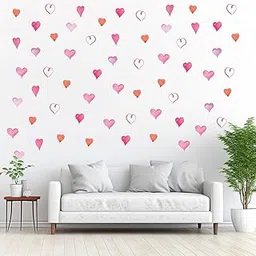 CVANU 4 Sheet of Beautiful Heart Shape Self-Adhesive Vinyl Wall Sticker for Wall Decoration (10.8inchX8.4inch)_S352-picture-30