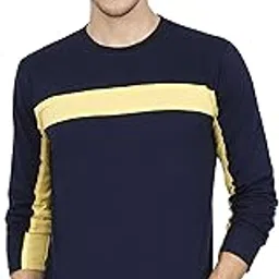 fleximaa Men's Cotton Round Neck Color Block Full Sleeve T-Shirt-picture-12
