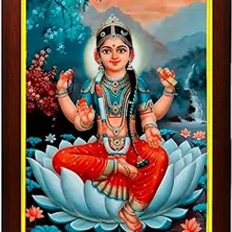 zig zag Goddess Bala Tripura Sundari Photo Frame For wall / Pooja room Size Medium ( 9.5 x 13.5 inches, Acrylic Glass) Brown-image-50