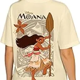 juneberry 100% Pure Cotton Oversized Baggy Fit Official Disney Merchandise Cool & Goofy Graphic Printed T-Shirt for Women (Characters: Moana, Pooh & Lion King)-picture-14