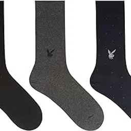 socksxpress Men's Playboy Crew Socks | Navy, Black, Dark Grey | Iconic Bunny Logo | Premium Cotton | Official Playboy Licensed Merchandise | Comfortable, Durable | Pack of 3-picture-51