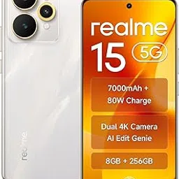 realme 15 Smartphone 5G 256GB ROM 8GB RAM 6.8" AMOLED Display 144Hz, 7000mAh Battery 80W Fast Charge IP69 Waterproof 50MP AI Camera (Silver)-picture-25