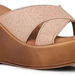 inc.5 Womens Womens Rose Gold Solid Round Toe Wedge Mules Sandal-picture-32