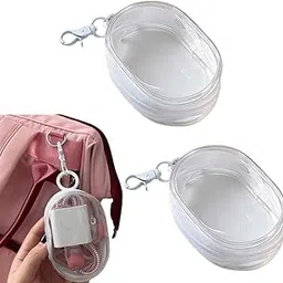 Supvox® 2Pcs PVC Transparent Storage Bag for Data Cables, Chargers, Earphones Waterproof Travel Organizer Pouch with Quick Release Buckle, Compact 10.5x6.5x3.6cm, Durable Multipurpose Use-picture-15