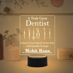 Gift Me Bazar A Truly Great Dentist Personalized Led Lamp | Customized with Name | Tooth & Gums Specialist Doctor | Dental Clinic Decorative Item | Birthday Gift for Dentist Doctor (Warm White Light)-image-77