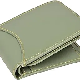 shopmantra Men's Vegan Leather Wallet with 2 Compartments | 6 Card Slots, 2 Hidden Pockets and 1 ID Slot | 1 Coin Pocket | Greatest Gift for Men-Green-picture-59