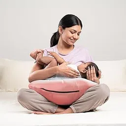 Wakefit Nursing Pillow for Breastfeeding & Baby Care | 5 in 1 Feeding Pillow with Removable Cover | Super Soft & Machine Washable Velvet Cover | Pink-picture-17