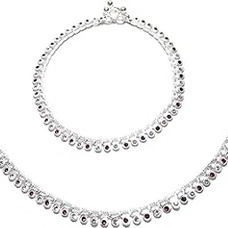 shree shobha collection Silver Anklet For Women Chandi Ki Payal Size-10.5 Inches Weight-22Gm-picture-17
