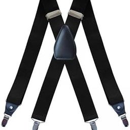 calandis ™ 4xMen's Suspenders Elastic Straps Solid Heavy Duty 4 Clips Adjustable Unisex Black | Suspenders Braces | Mens Accessories-picture-0