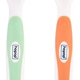 Hopop Tongue Cleaner for Baby | Rounded Edges Baby Oral Cleaner Toothbrush | 100% Safe Kids Tongue Cleaner | Suitable from 3+ Months | Pack of 2 | Green & Orange-image-25