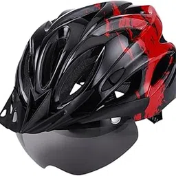 MERISHOPP Bike Helmet Modern Bicycle Helmet for Skateboarding Commuting Inline Skating Black Red|Sporting Goods|Cycling|Helmets & Protective Gear|Helmets-image-96