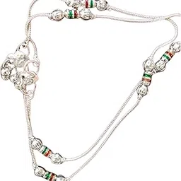 tm enterprises Elegant Brass Payal Anklet with Ethnic Beaded Design with Ghungroo Bells for Women and Girls Weddings & Festivals-picture-44