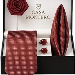 Microfiber Floral Printed Necktie Set for Men with Matching Pocket Square, Lapel Pin & Cufflinks | Elegant Formal Wedding Party Tie Set for Suit, Office, Events & Gifting-picture-53