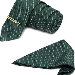 mutaqinoti Mens Woven Premium Silk Necktie Suit Accessories Set With Pocket Square And Golden Tie Pin (TE-GP)-picture-23