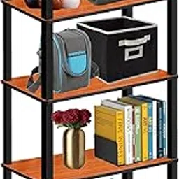 OFIXO 5-Tier Multipurpose Turn-N-Tube End Table/Side Table/Night Stand/Bedside Table/Shoe Rack/Book shelve with Heavy Duty Plastic Tube-(Teak Natural)-image-54