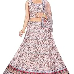 ethnictree Women's Fully Stitched Hand-Work With Digital Print Lehenga, Choli With Net Dupatta-picture-13