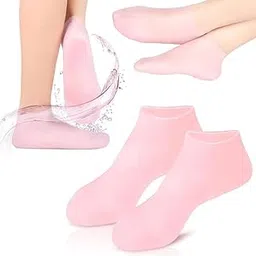 Moisturizing Silicone Gel Socks for Women | Soft Hydrating Spa Pedicure Socks for Dry Feet, Cracked Heels & Skin Softening Treatment-picture-22