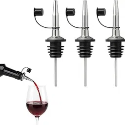 SIGNAMIO 3 Pcs Liquor Dispenser Oil Pourer and Oil Bottle Cap - Premium Oil Dispenser Nozzle Cap for Precise Pouring and Leak-Proof Seal, Ideal for Kitchen Use image 1