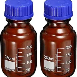 FZN Borosilicate Glass Amber Reagent Bottle 250ml Screw Cap | Pack Of 1 | Reagent Bottle For Lab |-picture-22