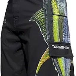 tormenter Mens Side Tuna Board Boardshorts 32 Black-picture-17